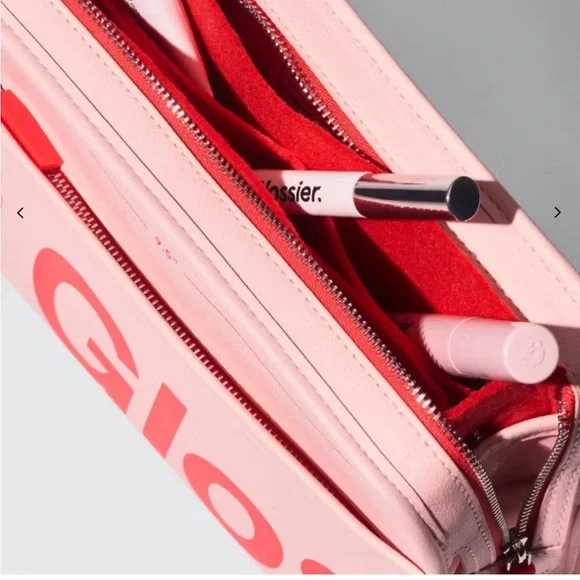 Glossier Pink and Red Pouch - Picture 4 of 12